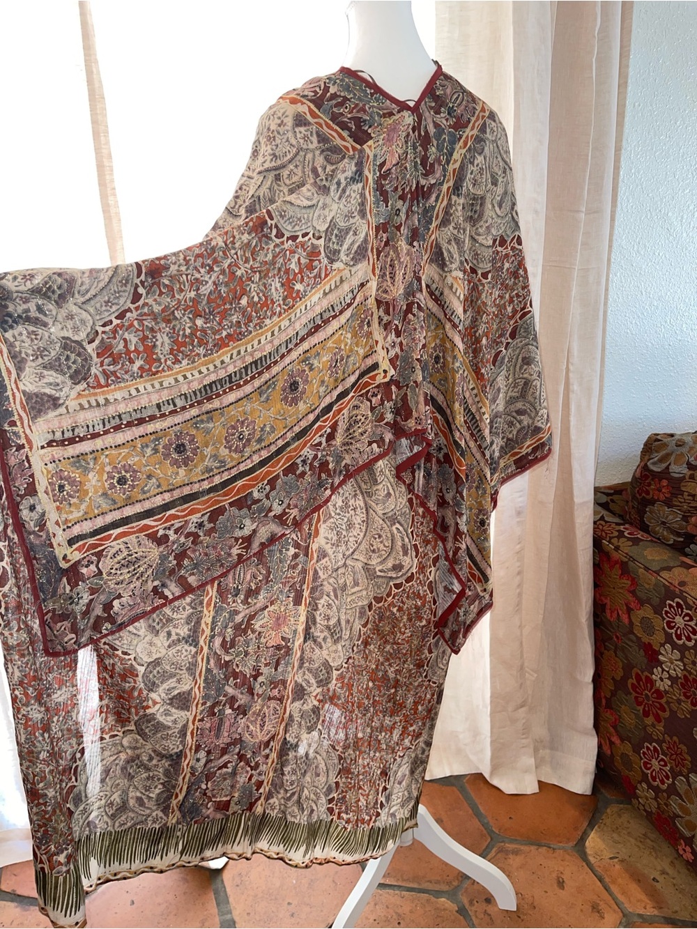Zara ZW Collection Paisley Kaftan Dress- Size M